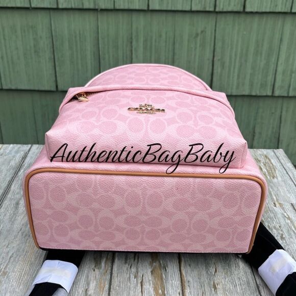 Coach Taylor Small Backpack In Signature Canvas With Charms Bag Powder Pink main image 6